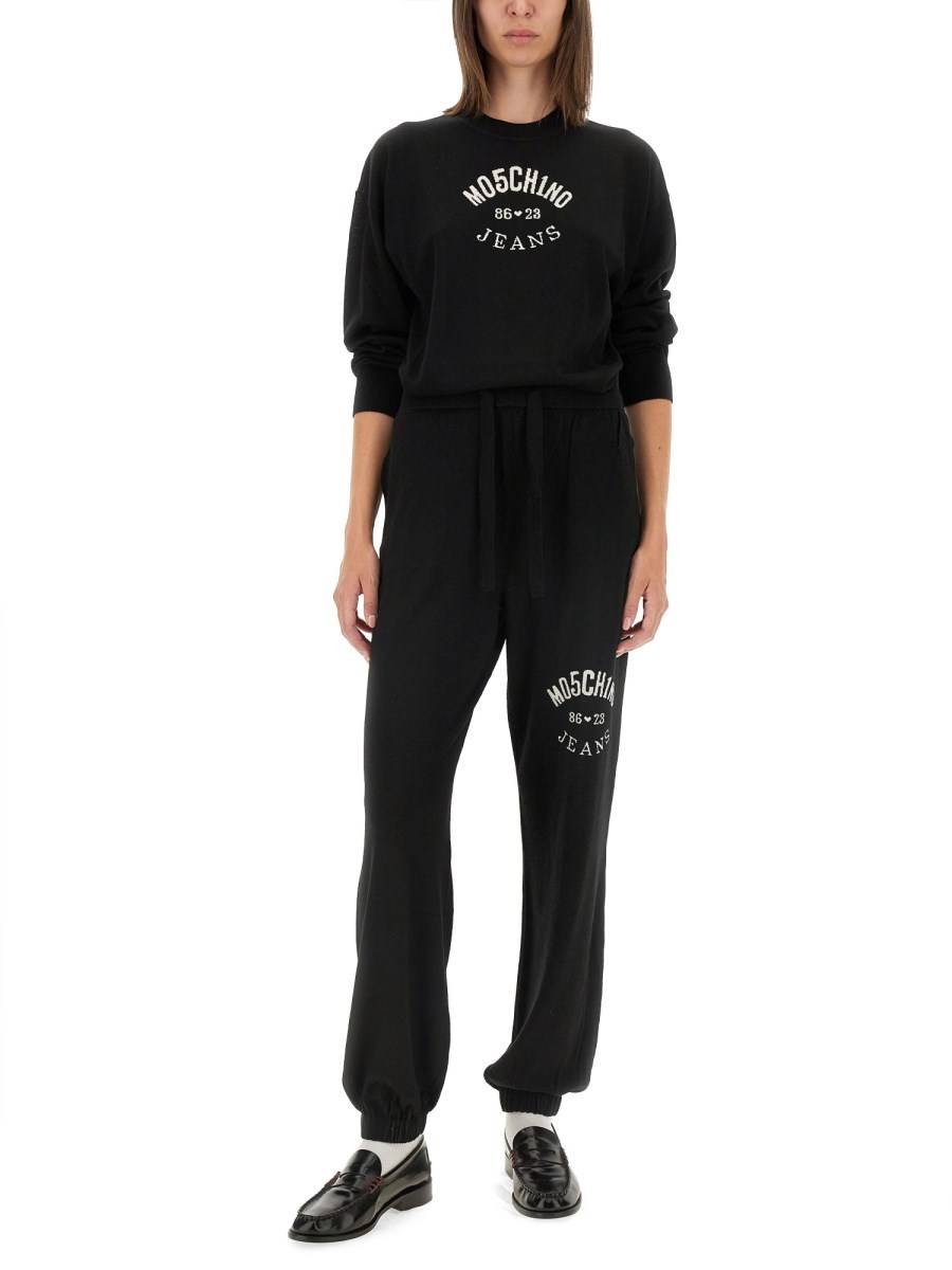 MOSCHINO JEANS PANTALONE JOGGING IN LANA CON LOGO Affare Del Giorno