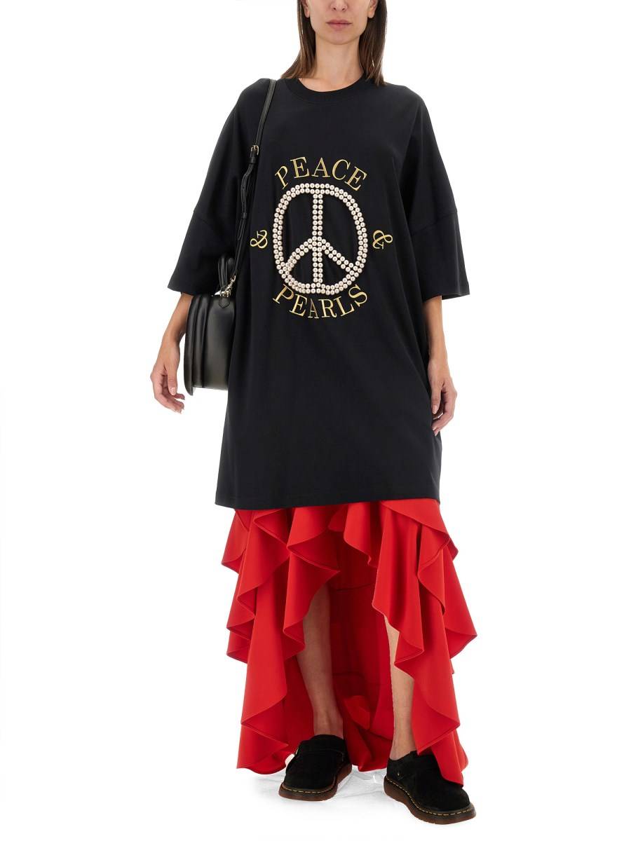 MOSCHINO ABITO IN INTERLOCK DI COTONE PEACE & PEARLS Presa