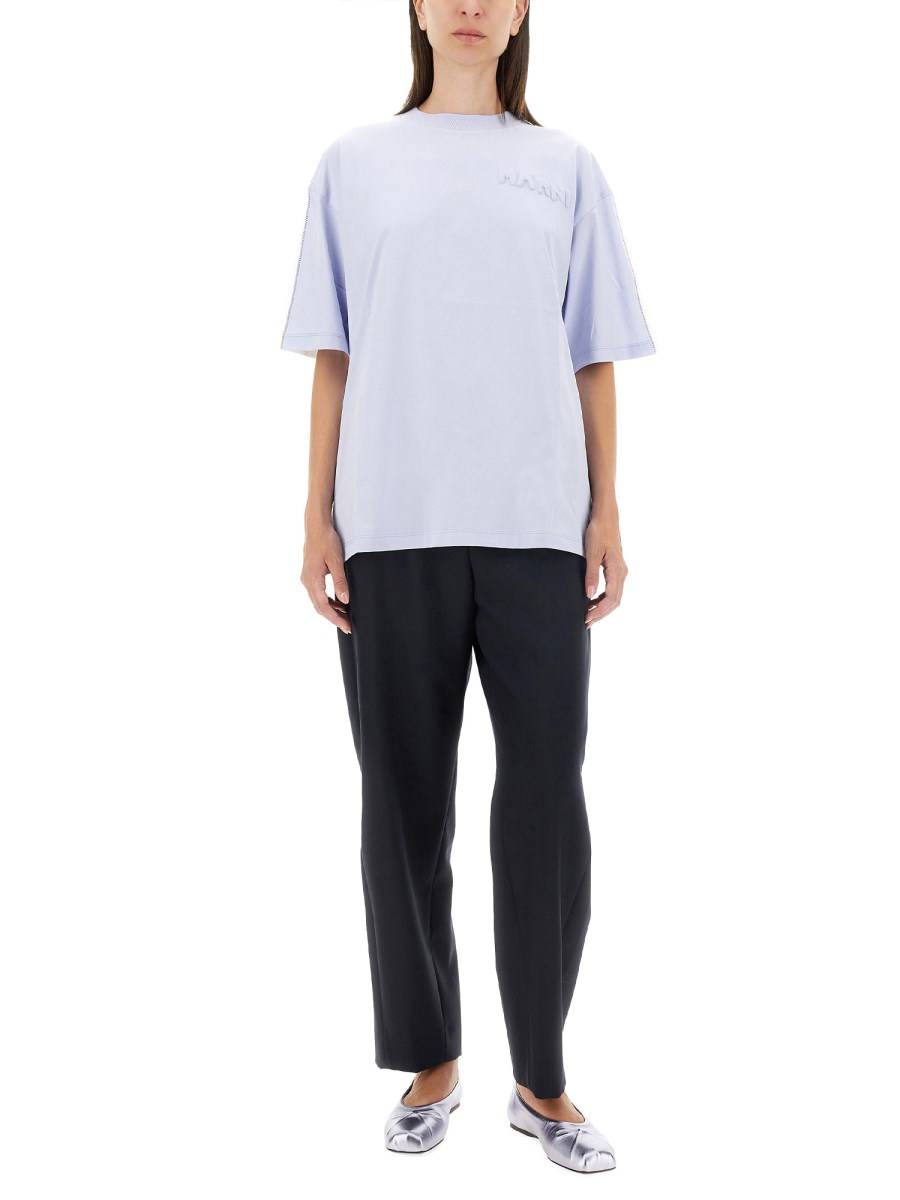 MARNI T-SHIRT IN JERSEY DI COTONE CON STAMPA LOGO Vendita Economica