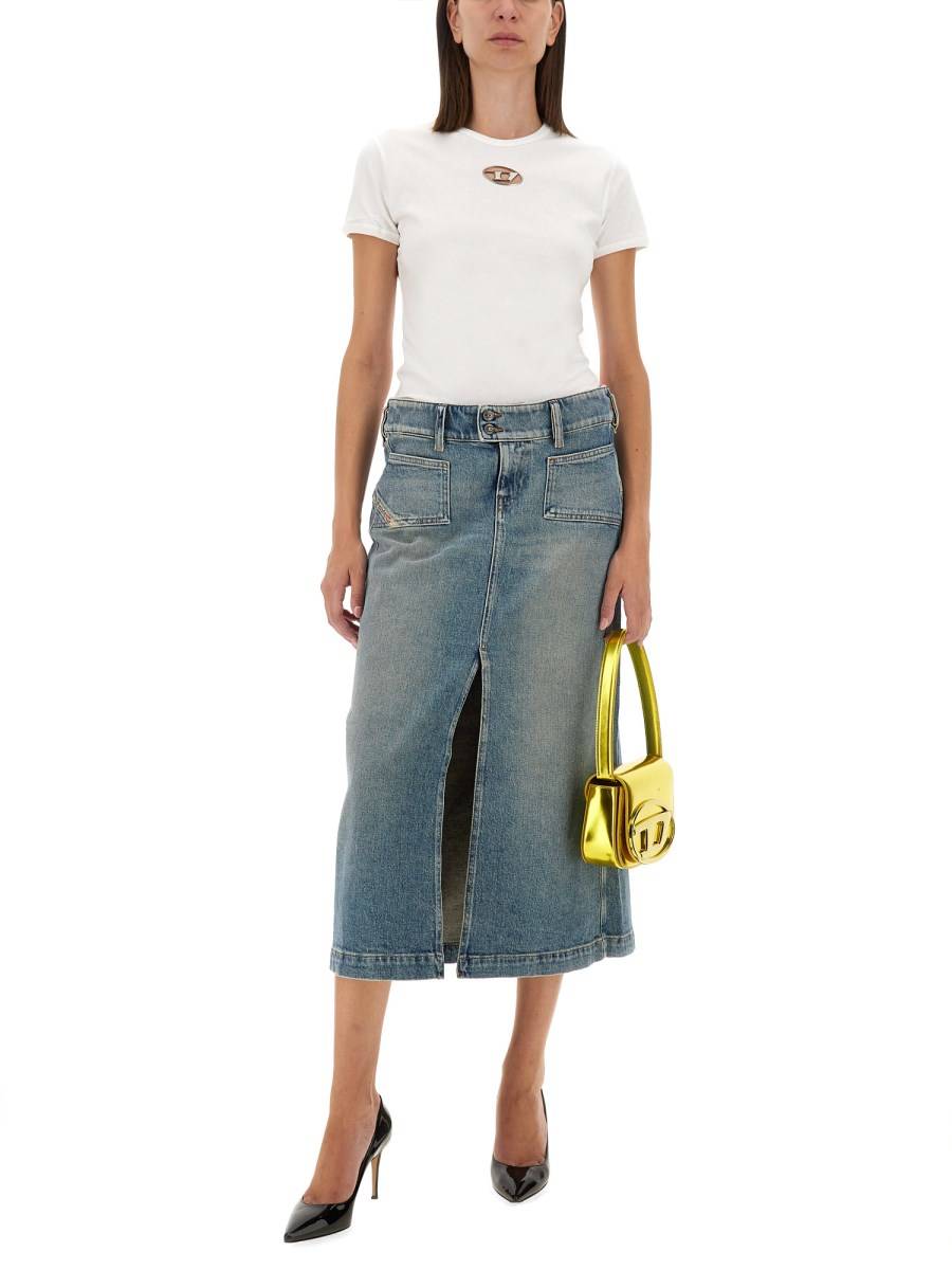 DIESEL GONNA MIDI IN DENIM DI COTONE Novità