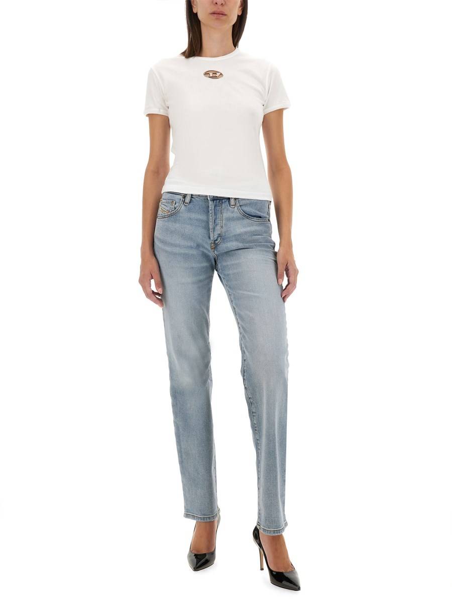 DIESEL T-SHIRT IN JERSEY DI COTONE CON LOGO Offerta