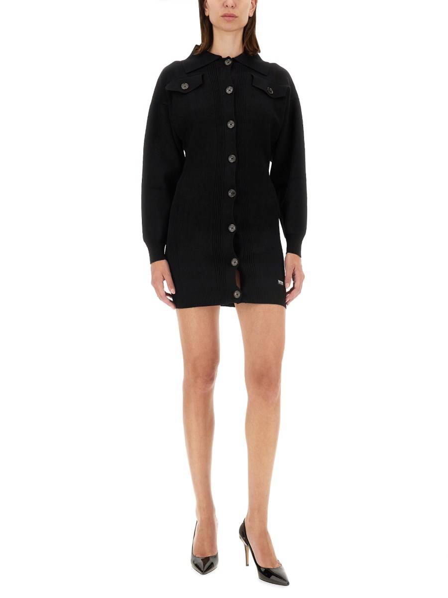 MOSCHINO JEANS ABITO MINI IN MAGLIA DI VISCOSA Offerte