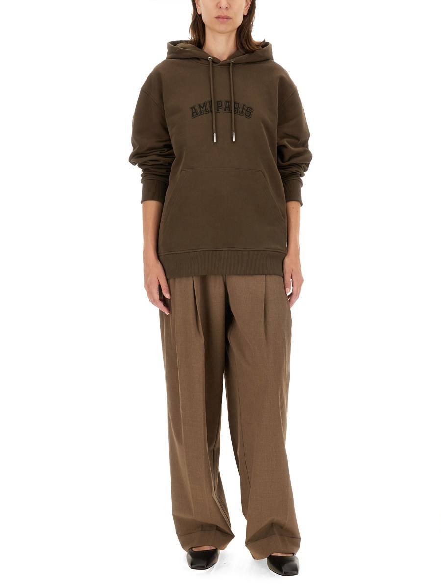 AMI PARIS FELPA IN COTONE CON LOGO Fino al 60% di sconto