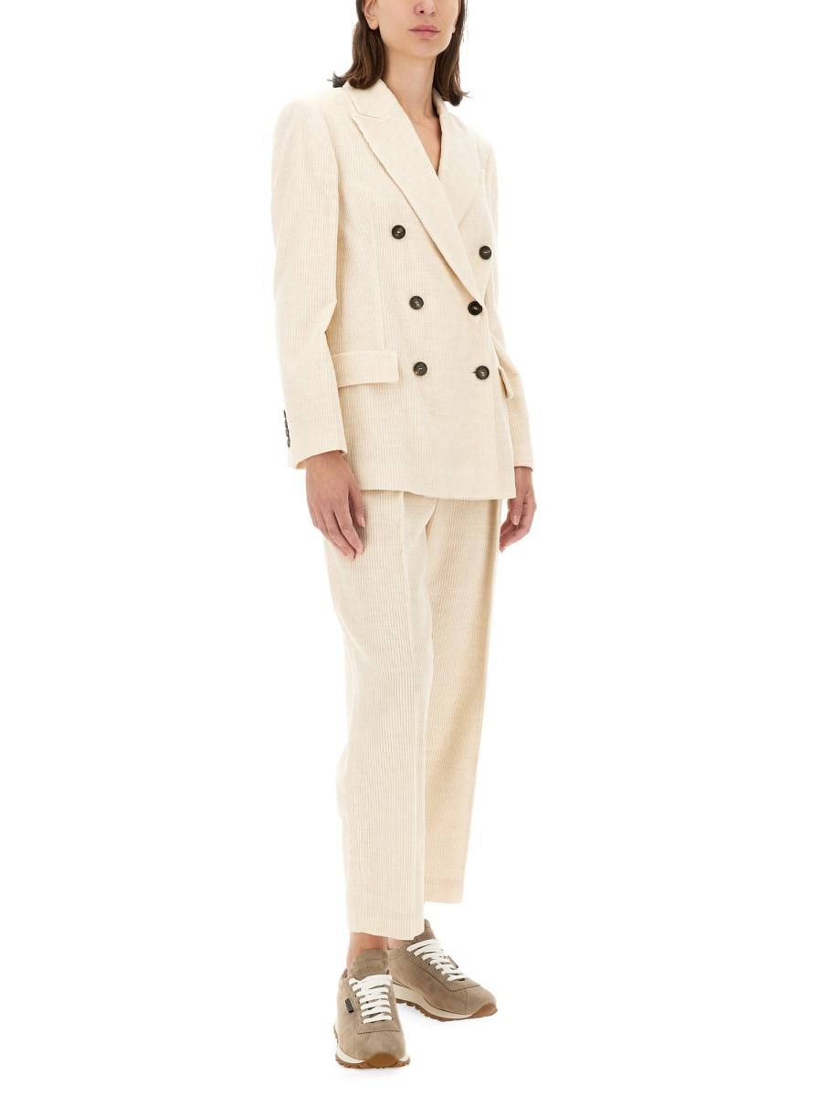 BRUNELLO CUCINELLI PANTALONE REGULAR FIT IN MISTO VISCOSA Nuovo