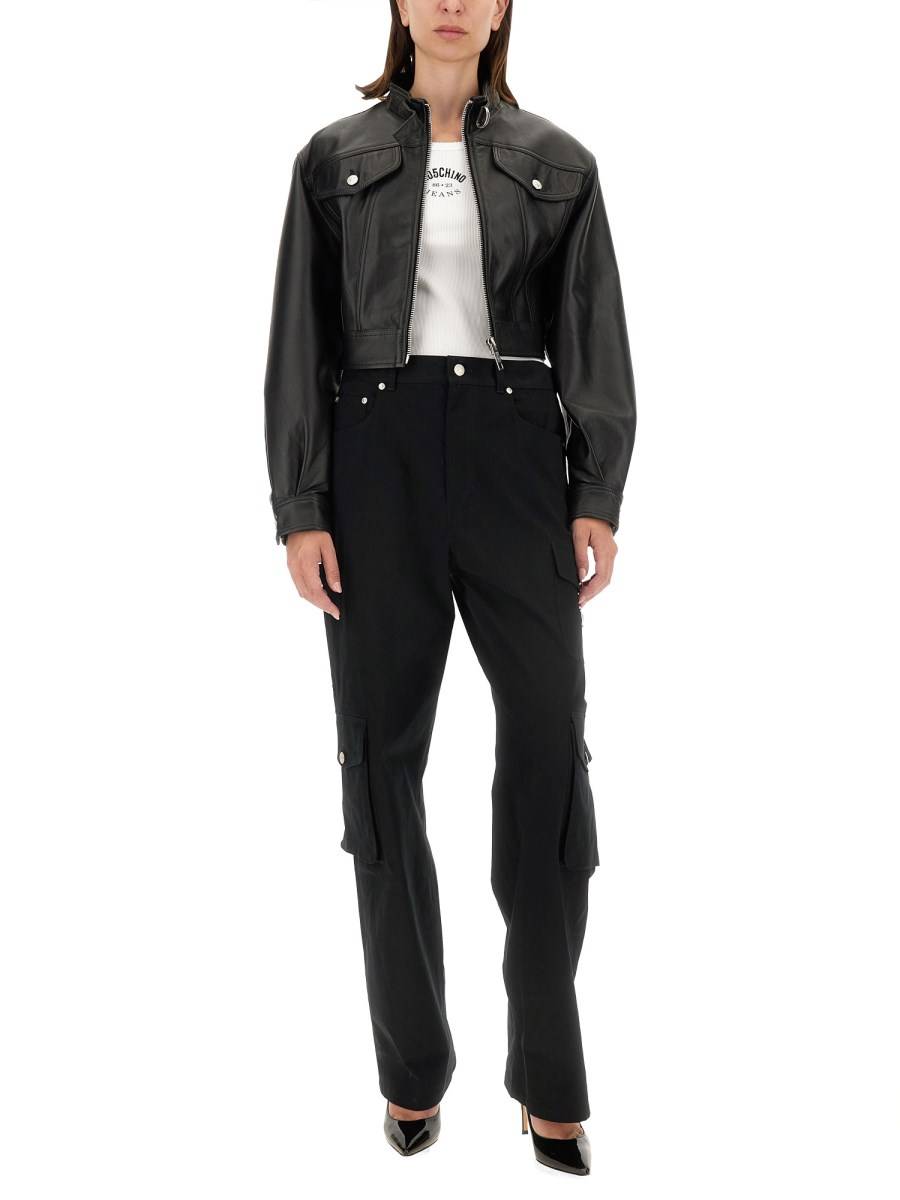 MOSCHINO JEANS GIACCA BIKER IN PELLE Pezzi Unici