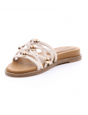 ﻿I NUOVO Sandalo basso donna I NUOVO 398007 CREMA In Saldo