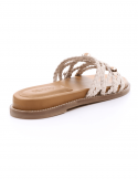 ﻿I NUOVO Sandalo basso donna I NUOVO 398007 CREMA In Saldo