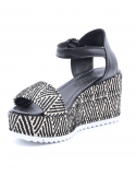 BUENO Sandalo con zeppa donna BUENO U7003 NERO Prezzo Ridotto