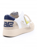 4B12 Sneakers uomo QUATTROBARRADODICI KYLE 752 in pelle bianca Spedizione Gratuita
