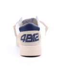 4B12 Sneakers uomo QUATTROBARRADODICI KYLE 752 in pelle bianca Spedizione Gratuita