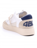 4B12 Sneakers uomo QUATTROBARRADODICI KYLE 752 in pelle bianca Spedizione Gratuita