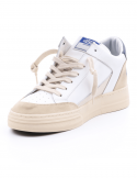 4B12 Sneakers uomo QUATTROBARRADODICI KYLE 752 in pelle bianca Spedizione Gratuita