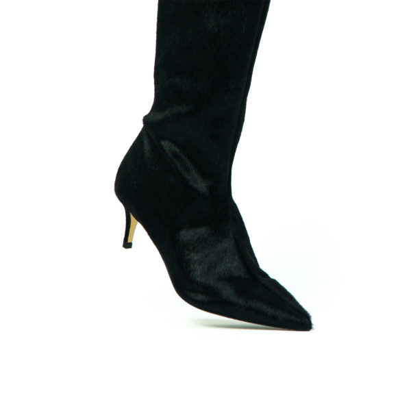 Prosperine Stivale Lungo da Donna in Cavallino Nero Consegna Veloce