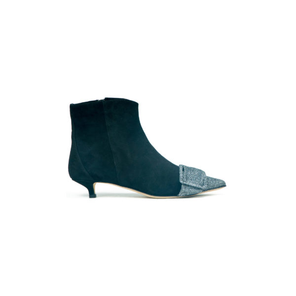 Prosperine Stivale da Donna in Camoscio con Punta in Glitter Sottocosto