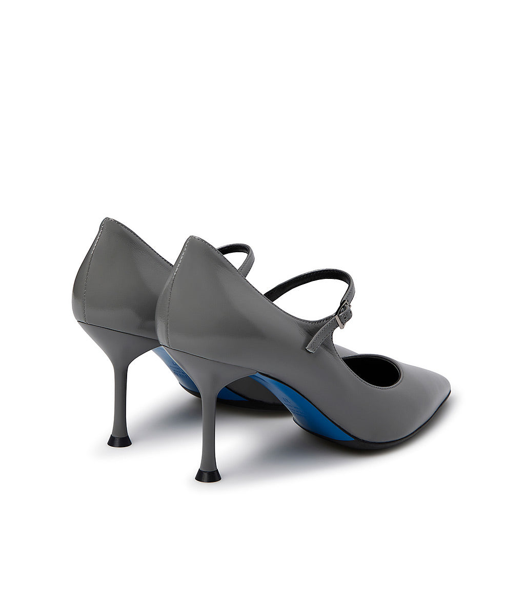 ﻿Loriblu Decollete in pelle lucida grigio con cinturino In Saldo