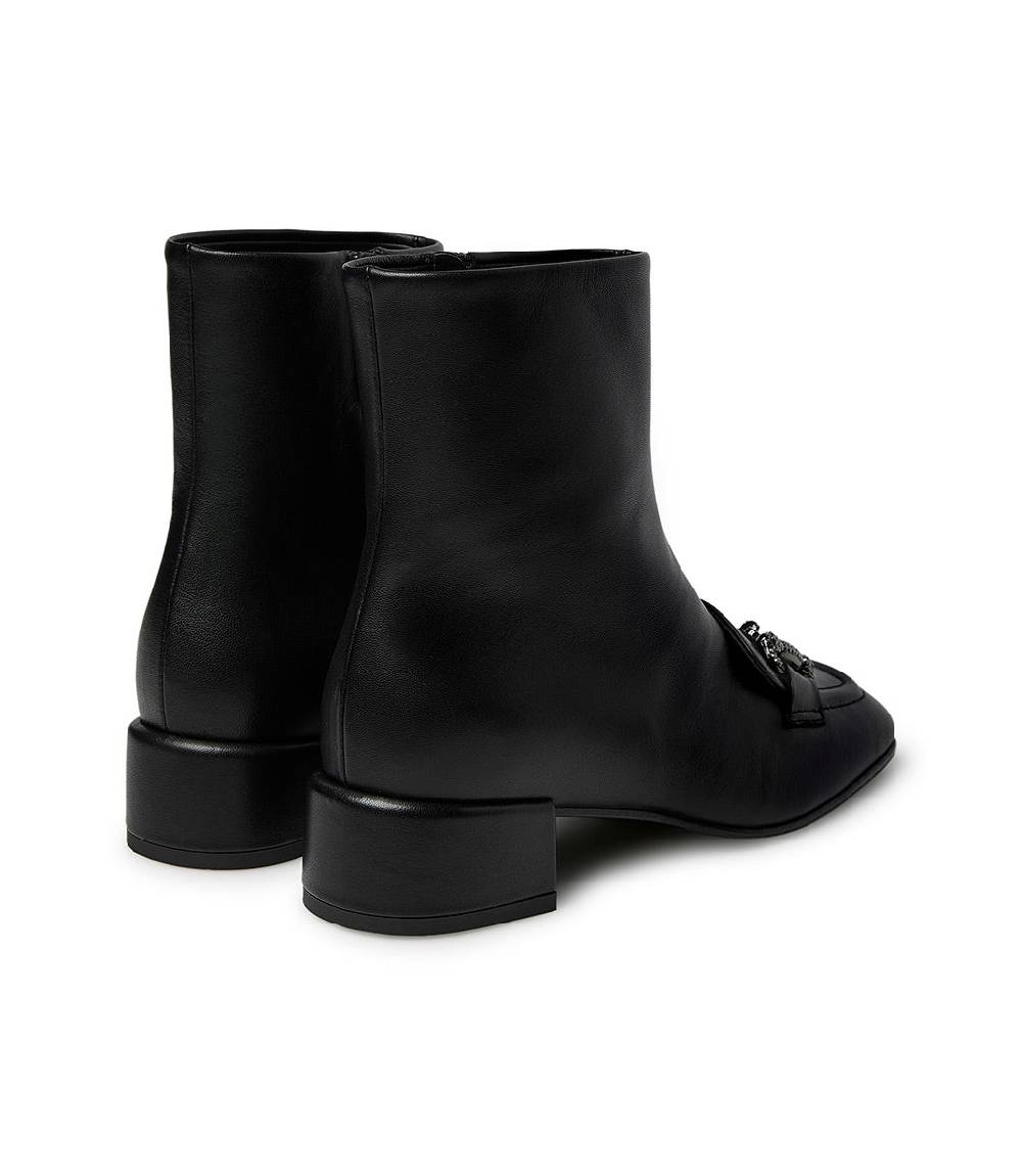 Loriblu Stivaletto in nappa nero con morsetto gioiello Italia
