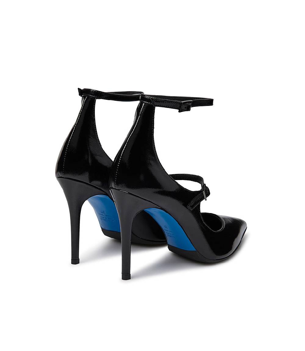 Loriblu Decollete in pelle lucida nero con cinturini Nuovo