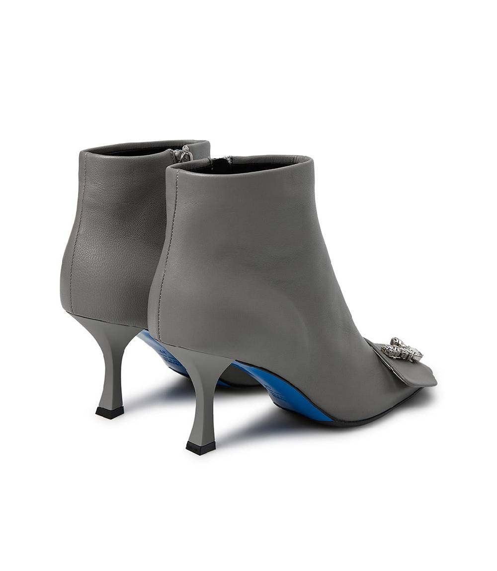 Loriblu Stivaletto in nappa grigio con Logo Signature cristalli Spedizione Gratuita