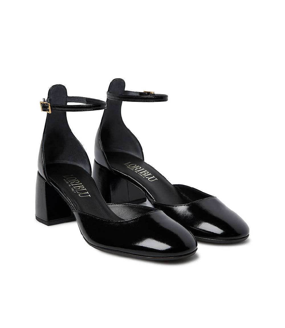 Loriblu Décolleté Mary Jane in pelle lucida nera con cinturino Soddisfazione Garantita