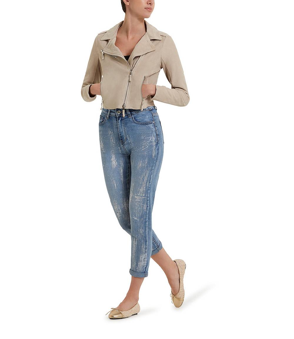 Loriblu Giacca stile biker in camoscio naturale Acquista Ora