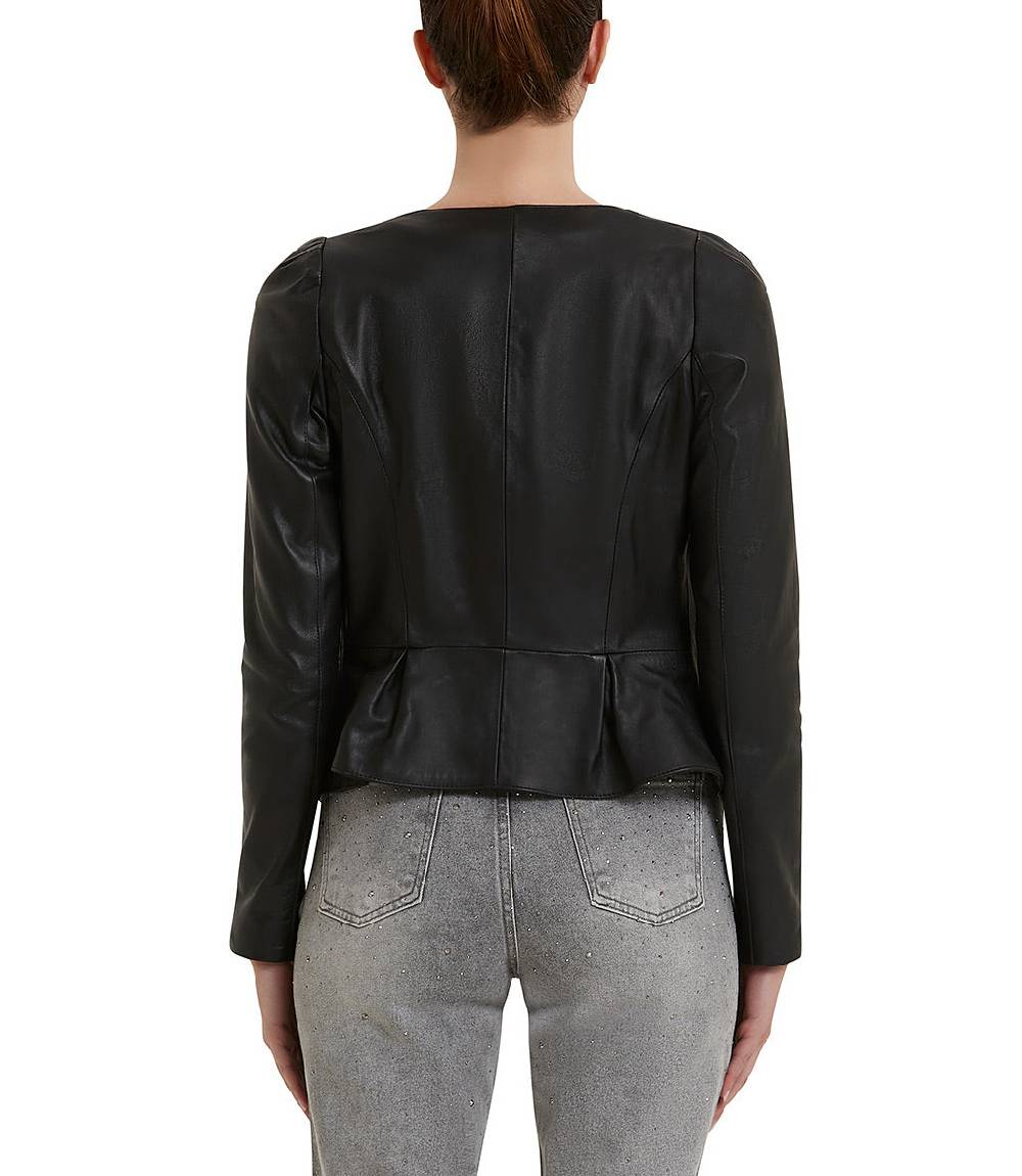 Loriblu Giacca in pelle nera Prezzo basso