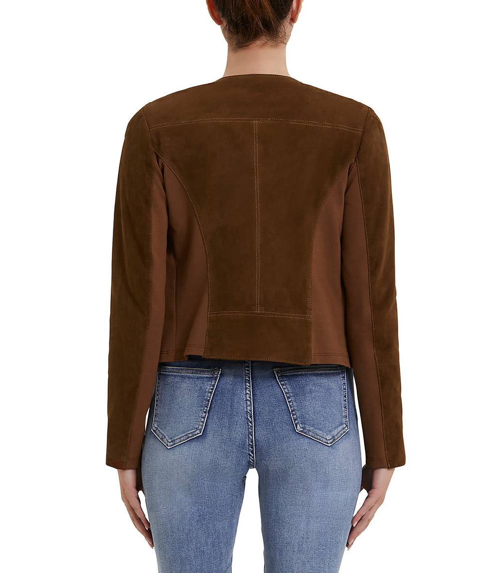 Loriblu Giacca stile biker in camoscio tabacco Shopping Online