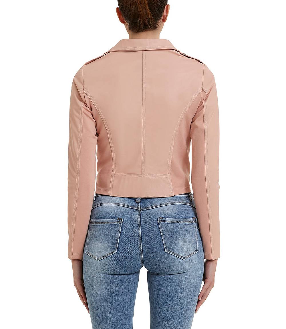 Loriblu Giacca stile biker in pelle rosa Affare Del Giorno