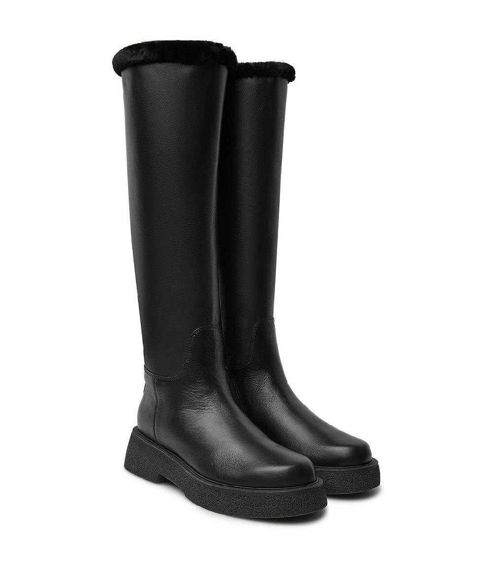 Loriblu Stivali in pelle e shearling nero Offerte