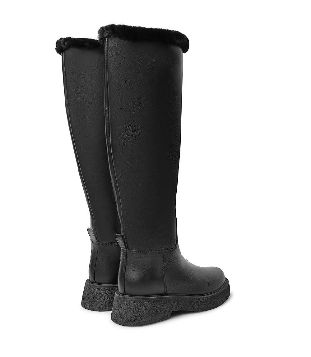 Loriblu Stivali in pelle e shearling nero Offerte