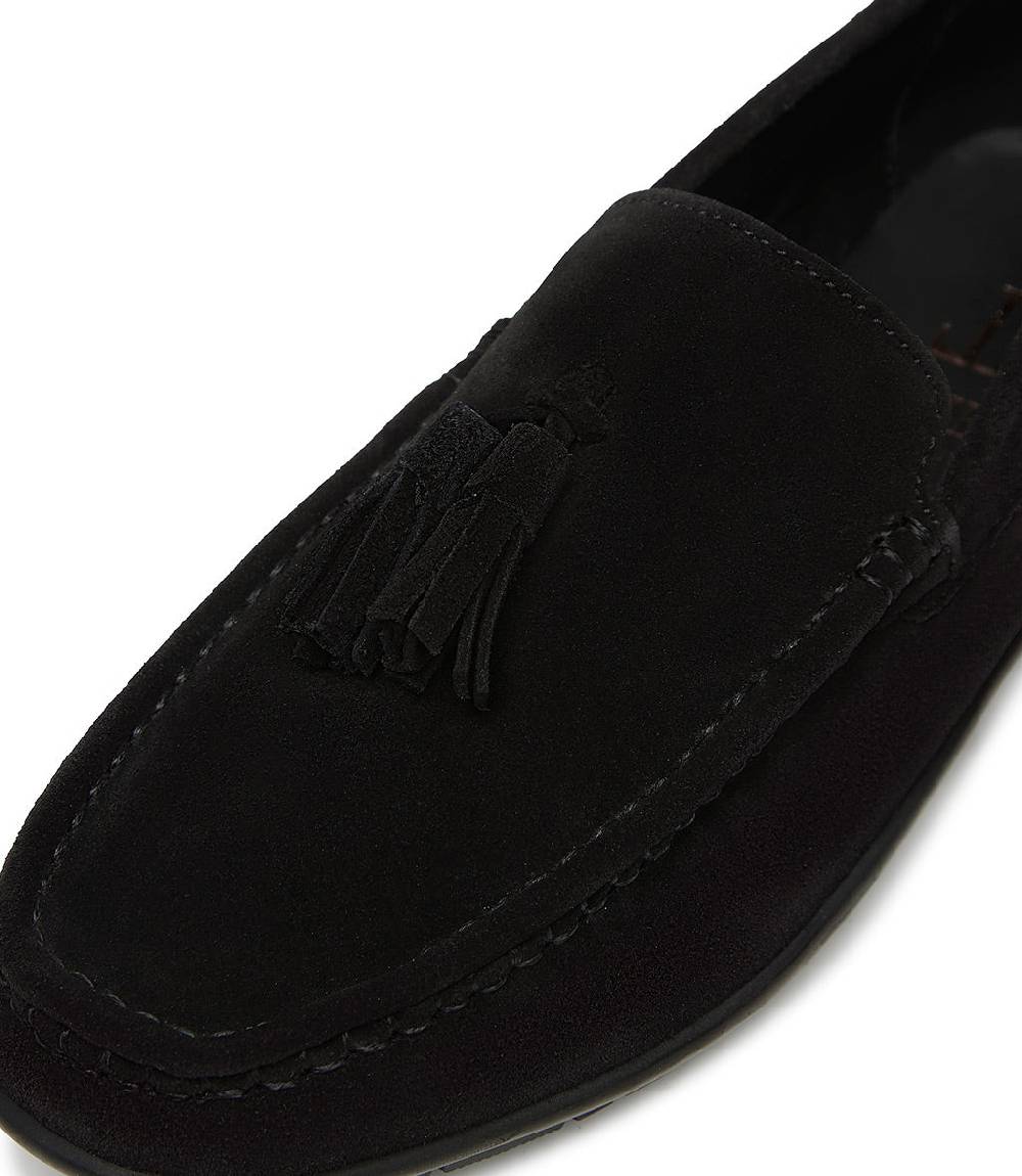 Loriblu Mocassino in camoscio nero con nappine Pezzi Unici