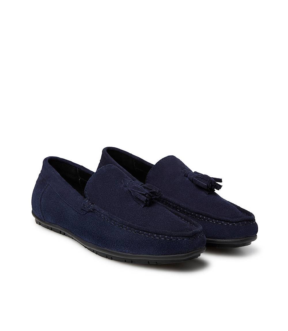 Loriblu Mocassino in camoscio blu con nappine Vendita