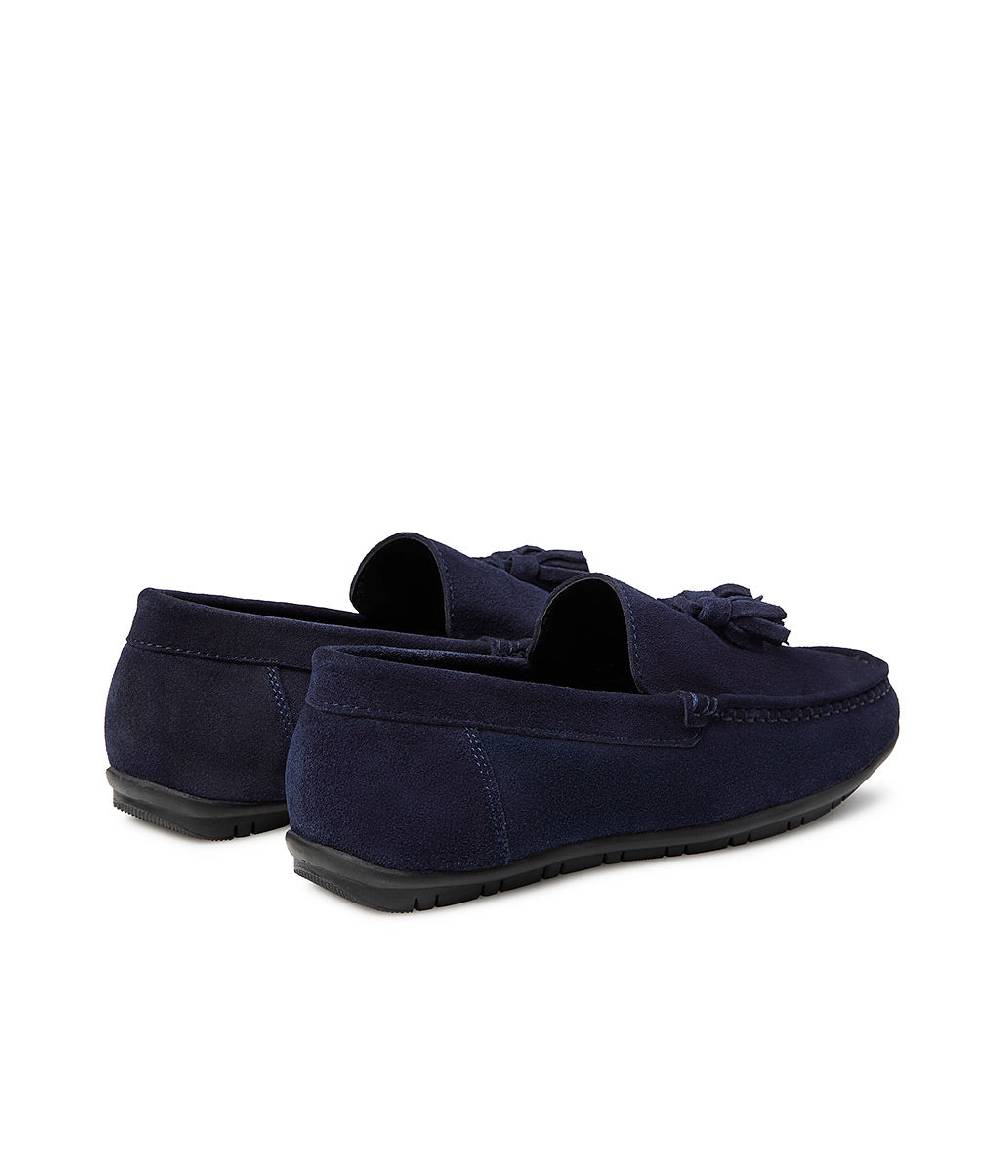 Loriblu Mocassino in camoscio blu con nappine Vendita