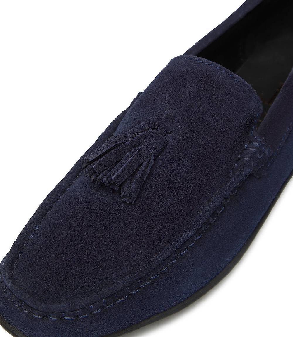 Loriblu Mocassino in camoscio blu con nappine Vendita