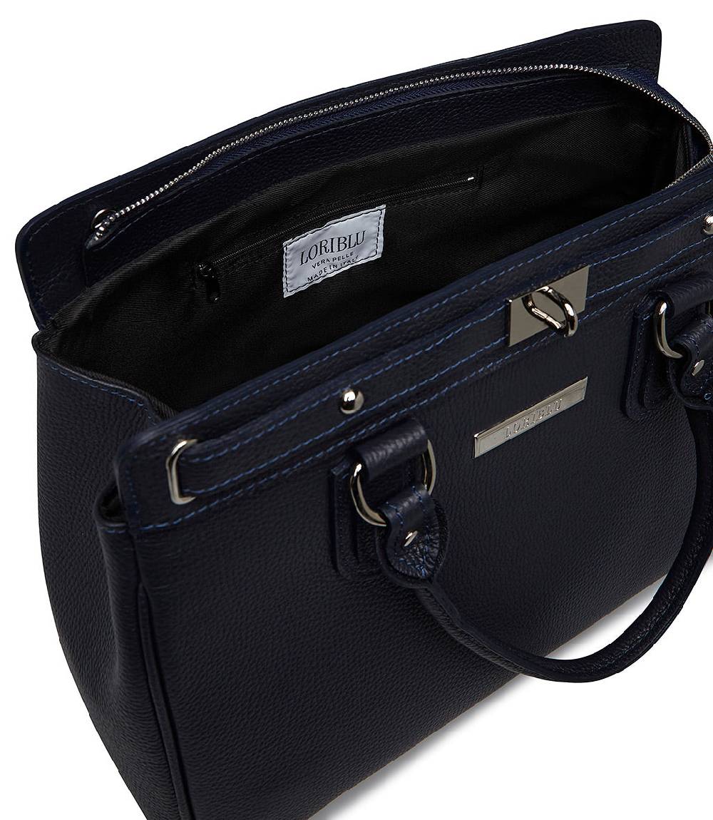 Loriblu Borsa tote in pelle testurizzata blu Affare Del Giorno