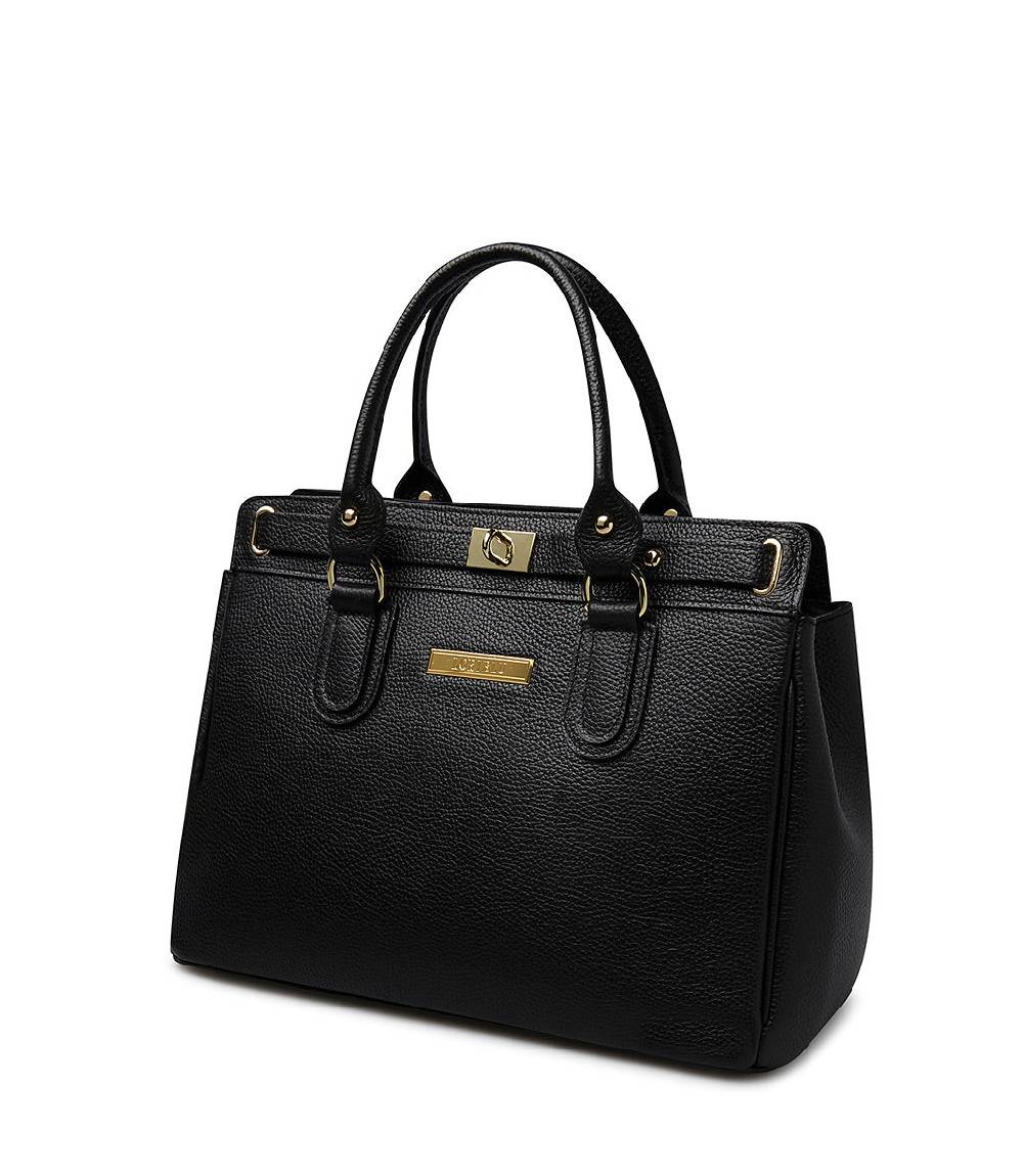 Loriblu Borsa tote in pelle testurizzata nera Prezzo Ridotto