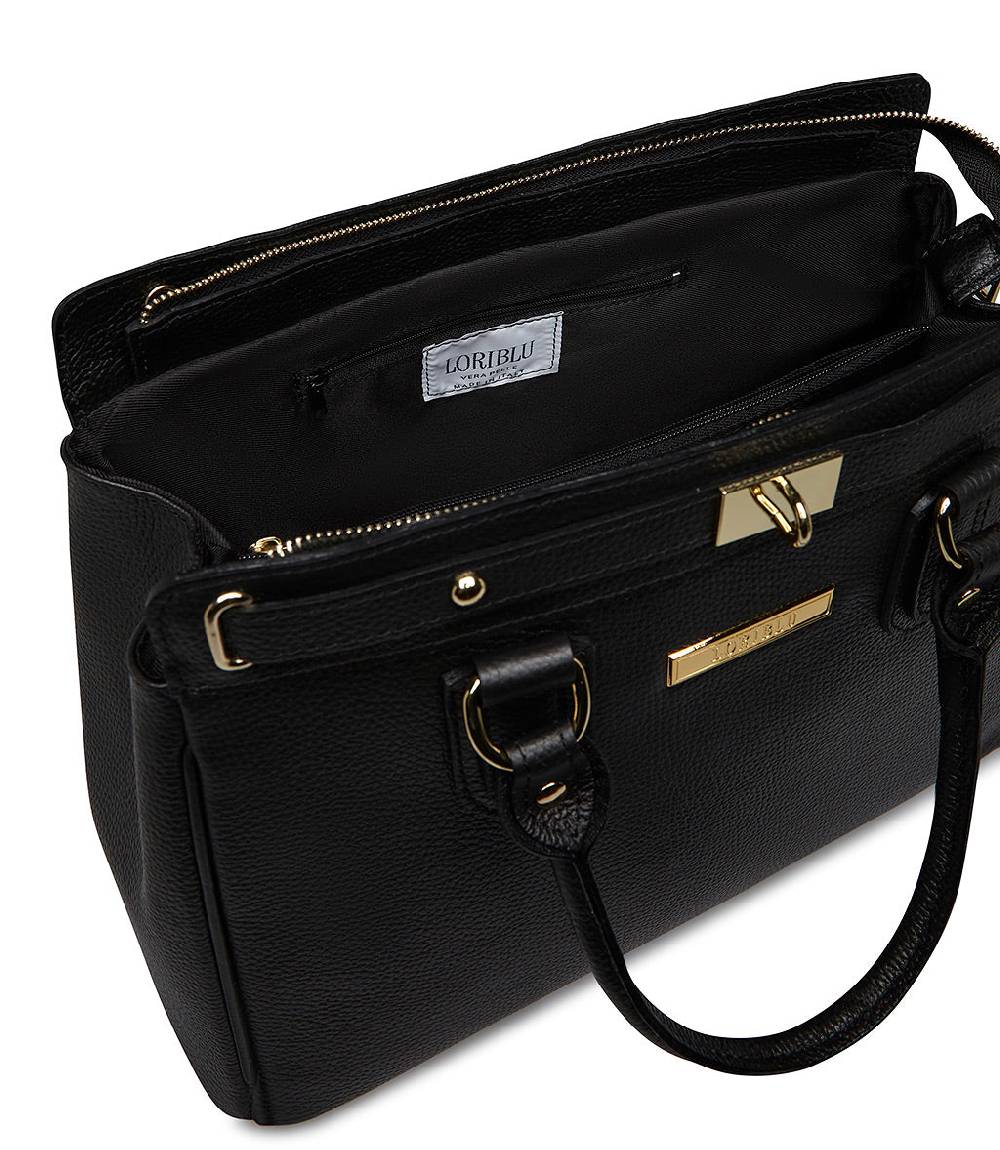 Loriblu Borsa tote in pelle testurizzata nera Prezzo Ridotto