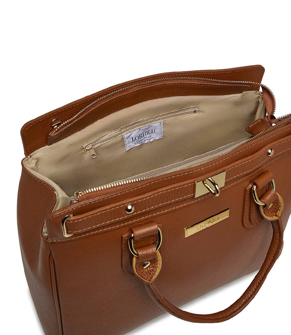 Loriblu Borsa tote in pelle testurizzata marrone Fino Al -60%