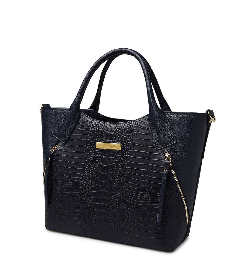 Loriblu Borsa tote blu notte in pelle stampata Novità
