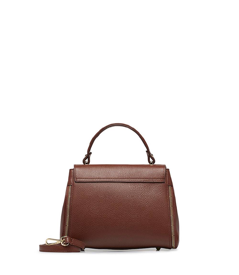 Loriblu Borsa a mano marrone bruciato in pelle martellata Online