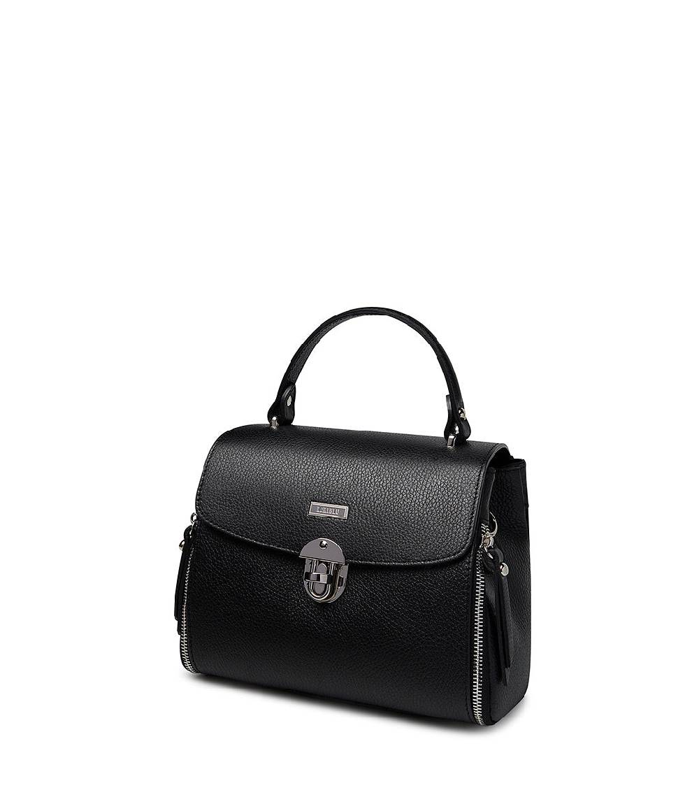 Loriblu Borsa a mano nera in pelle martellata Outlet