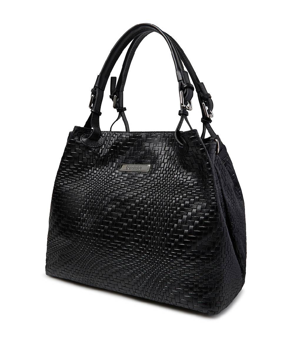 Loriblu Borsa tote in pelle intrecciata nera In Vendita