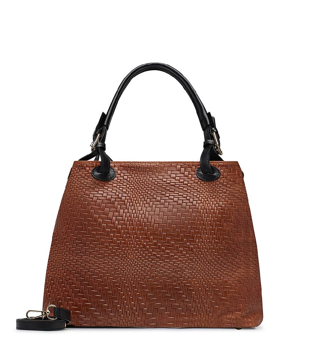 Loriblu Borsa tote in pelle intrecciata marrone Offerte