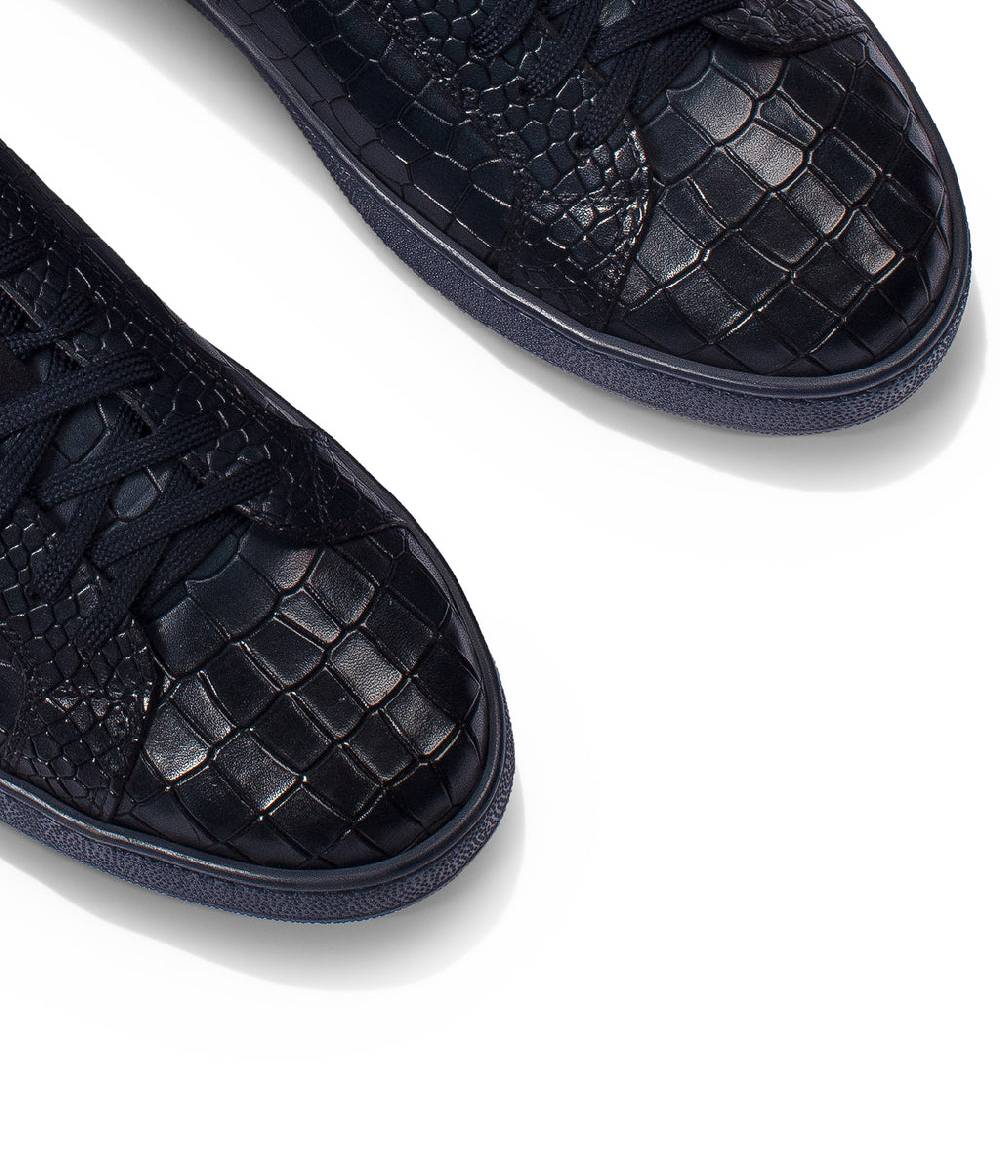 Loriblu Sneakers in pelle effetto coccodrillo blu Vendita Calda