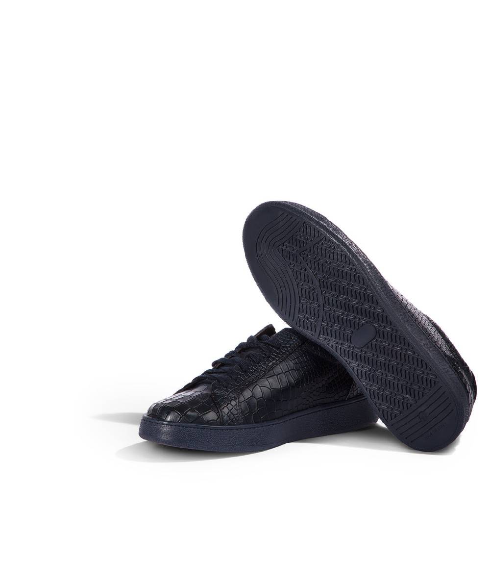 Loriblu Sneakers in pelle effetto coccodrillo blu Vendita Calda