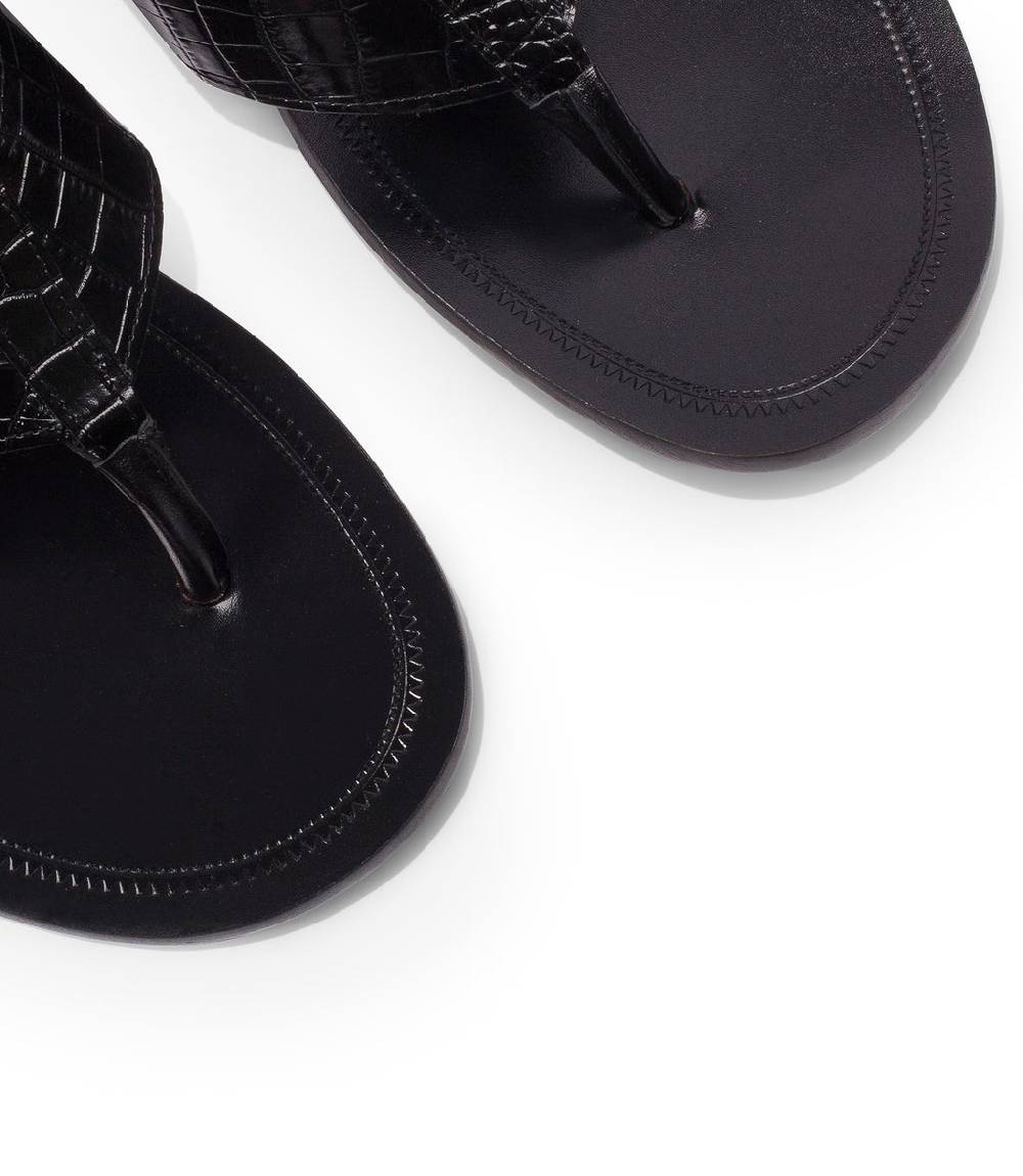 Loriblu Sandali infradito in pelle nera Vendita Economica