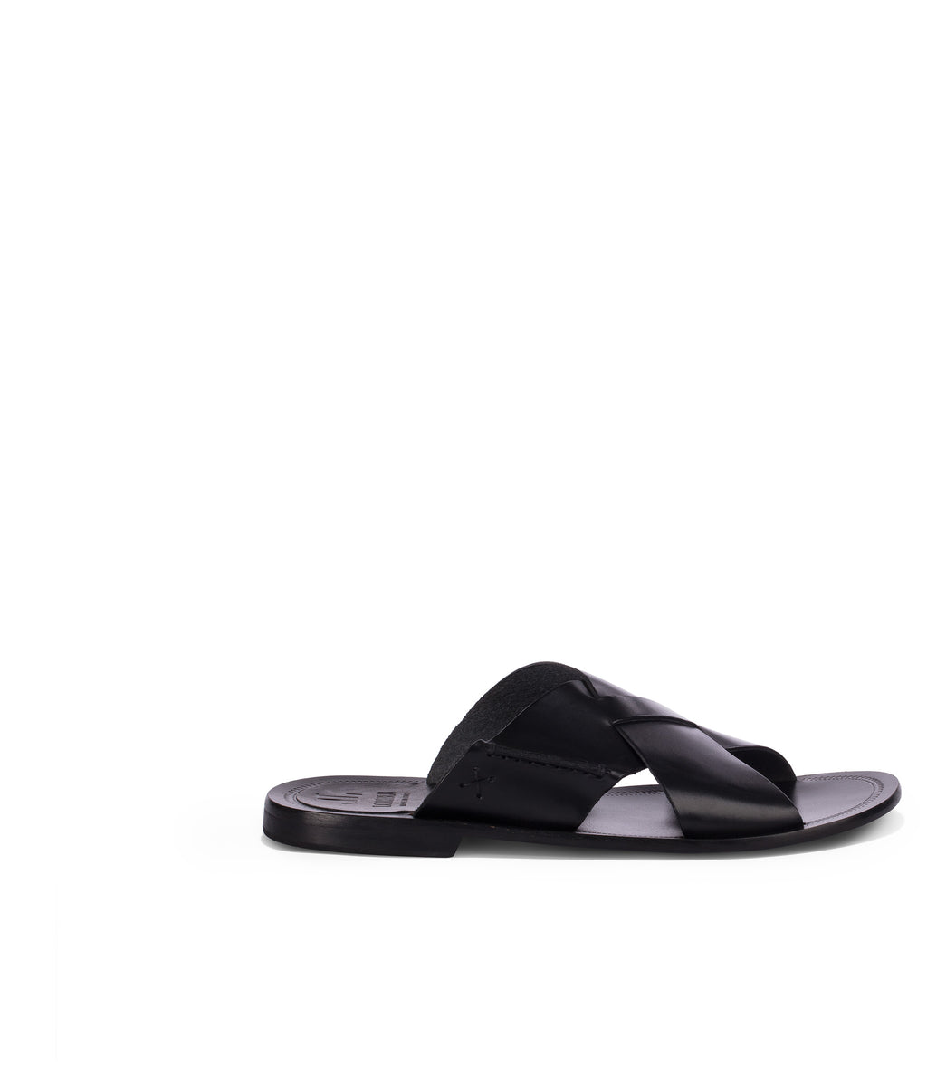 Loriblu Sandali in pelle nera Saldi Di Fabbrica