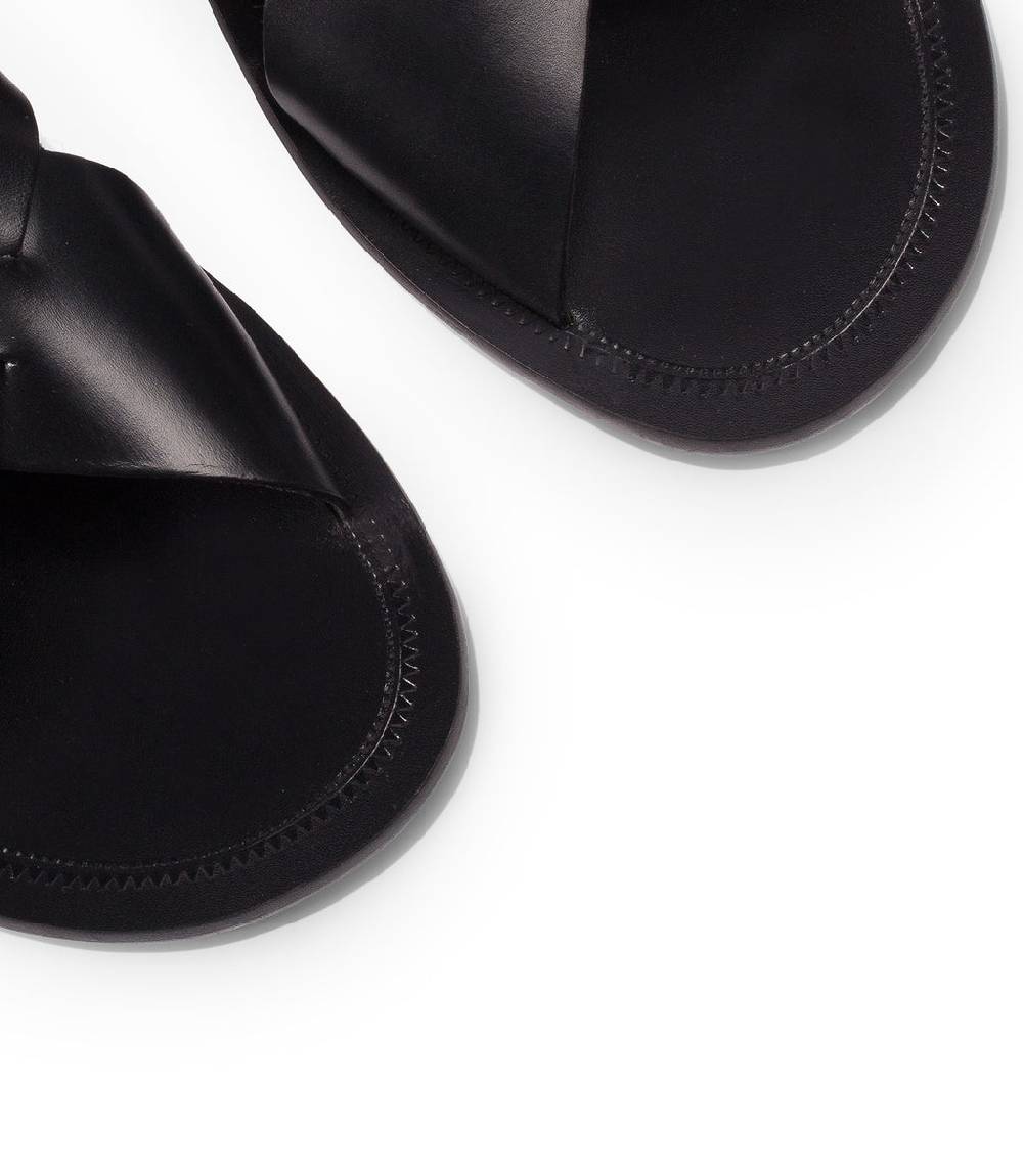 Loriblu Sandali in pelle nera Saldi Di Fabbrica