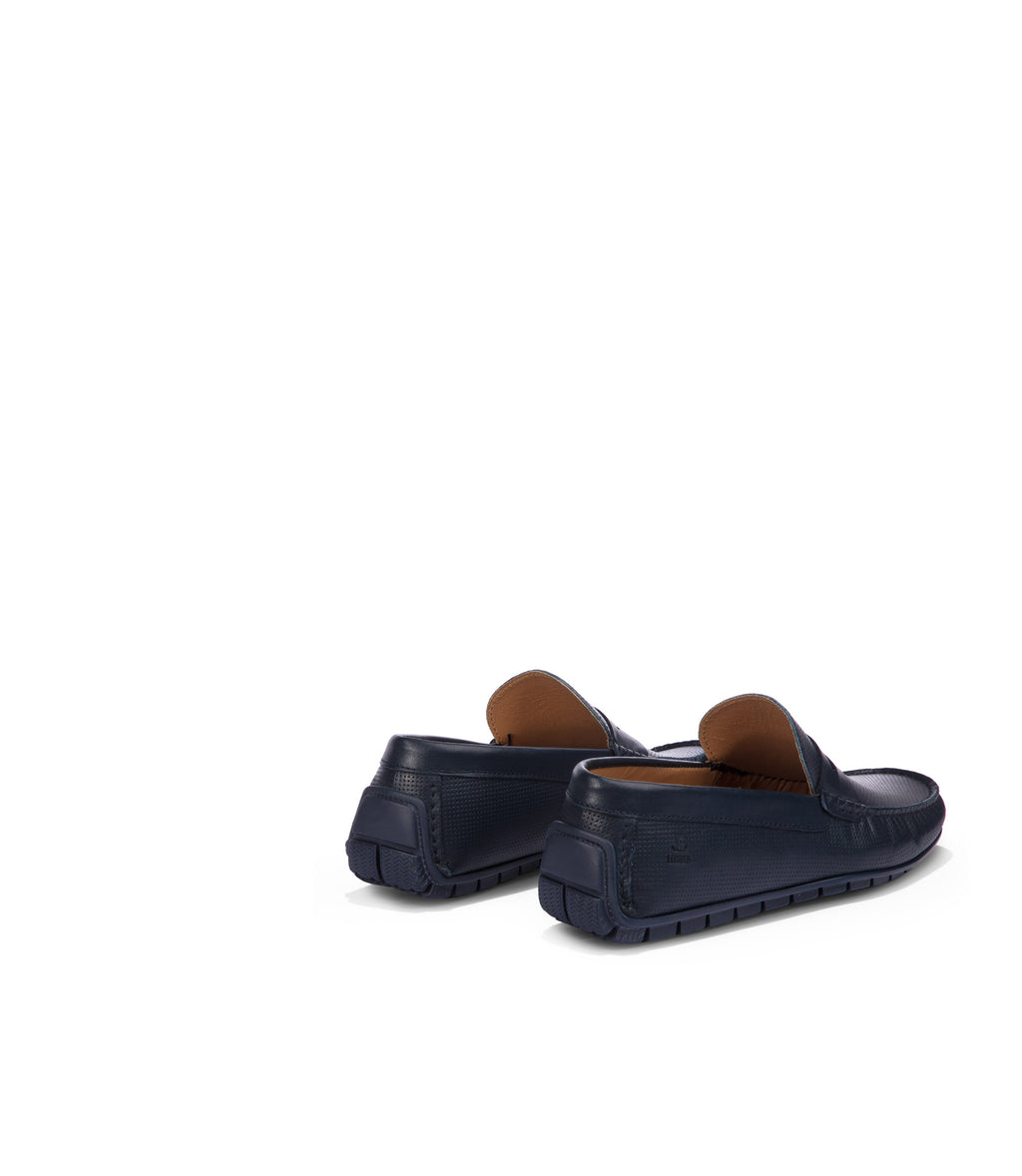 Loriblu Mocassini in nappa traforata blu scuro Nuova