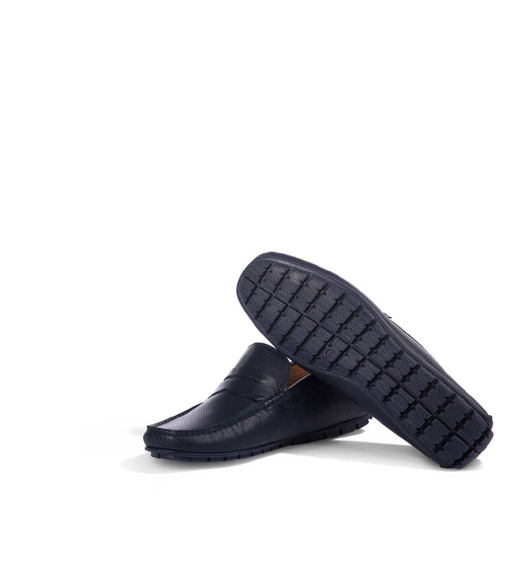 Loriblu Mocassini in nappa traforata blu scuro Nuova