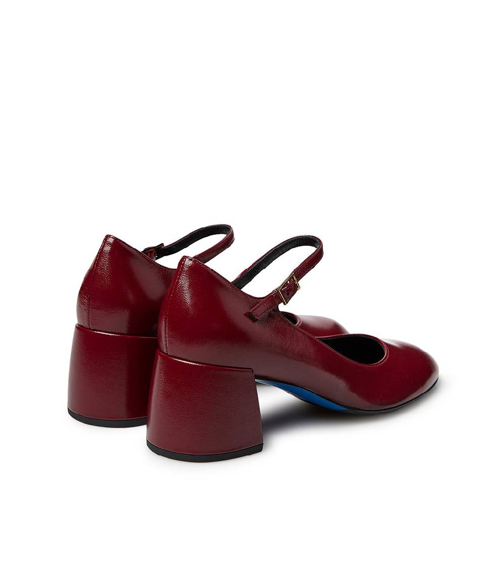 Loriblu Décolleté Mary Jane in pelle lucida bordeaux con cinturino Promozione